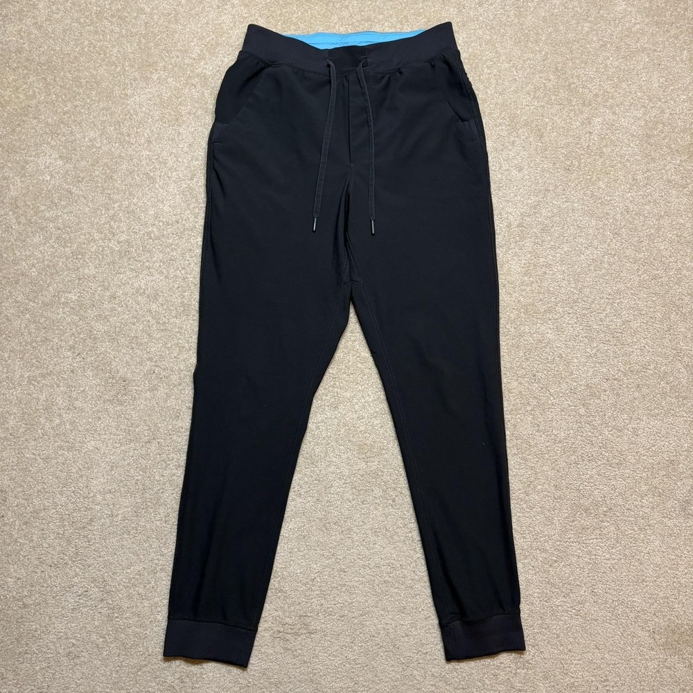 Birddogs Jogger Pants Mens Medium Black Lined Stretch Zip Pocket Gym Athletic